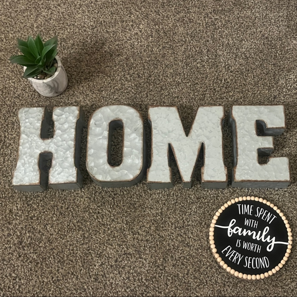 Metallic HOME Wall Decor